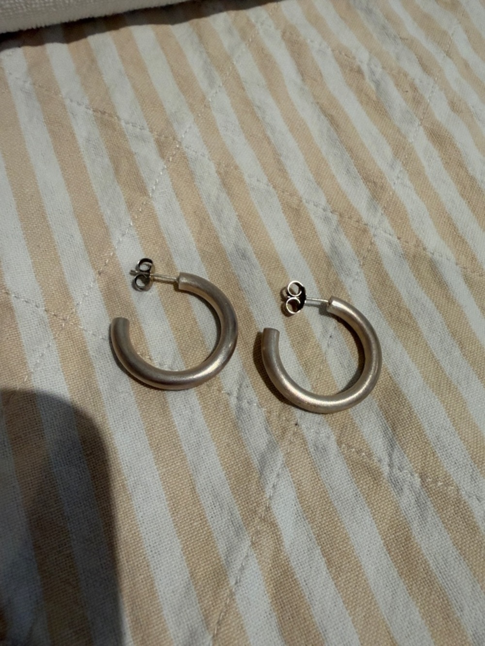 Chunky Silver Hoop Earrings - Classic Matte Finish